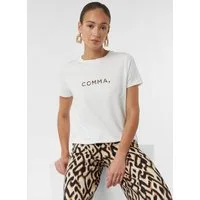 comma Kurzarmshirt T-Shirt T-Shirt aus Baumwollmix mit Frontprint