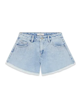 Guess Kids - RIGID DENIM SHORTS W/RHINESTON FULLY RHINESTONE - Gr. - 14