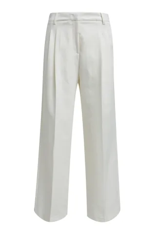 Milano Italy - pleated wideleg pants french pockets offwhite - Gr. - 44