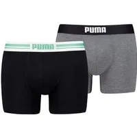 PUMA Boxershorts PUMA MEN EVERYDAY PLACED LOGO BOXERS 2P (2er Pack) mit Logo Webbund