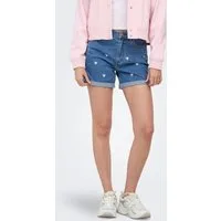 ONLY Jeansshorts ONLVEGA HW EMBROIDERY DNM SHORTS GUANOOS Baumwolle, High Waist