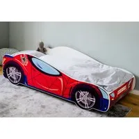 Kids Collective Kinderbett Kinderbett Jugendbett Spider 70x140, 80x160 cm mit Rausfallschutz, Autobett mit Lattenrost und Fallschutz 70x140 cm