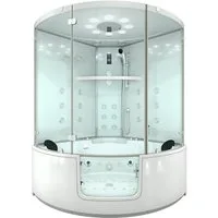 AcquaVapore Grossraumdusche Dampfdusche Whirlpool Duschkabine Pool K60-WS-EH-ALL, Sicherheitsglas ESG, Eingebaute Lautsprecher, Gehärtetes Glas, Integrierte Massagedüsen, Li