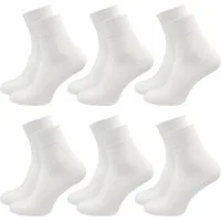 GAWILO Diabetikersocken für Damen ohne Gummibund & ohne Naht - kurze Socke (6 Paar) Breiter Piquet-Strick am Komfortbund, Venensocke aus weicher Baumwolle