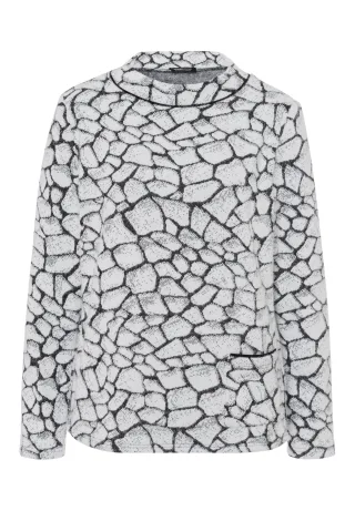 FRANK WALDER - Strickpullover ICED LAVENDER in moderner Optik anthrazit/ecru - Gr. - 42
