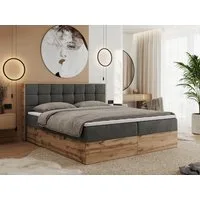 MKS MÖBEL Boxspringbett ALBERO 1 (Set, Packung, Topper T25/Visco, Stauraum, Matratzen, Bettkästen, T30-Schaum), Doppelbett, Multipocket-Matratzen, Möbelplatten, Praktisch