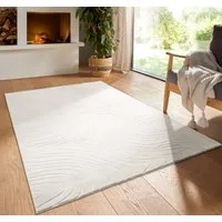 TaCa Home Teppich Kurzflor Teppich Hasenfell Optik, rechteckig, Höhe: 10 mm, Wohnzimmer, Kinderzimmer, Esszimmer, Organic Creme - 240 x 340 cm