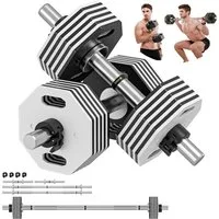 Dripex Hantel-Set Kurzhantel Set 28kg / 36kg verstellbar - Langhantel + Curlstange