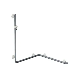 Hewi System 800 K Duschhandlauf 950.35.2109992 1100mm, Brausehalter, Stützen und Rosetten reinweiß, anthrazitgrau