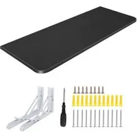 JEOBEST Klapptisch Wandklapptisch, Klappbarer Esstisch, Schreibtisch, Wandmontage, 60cm, Metallklappgestell