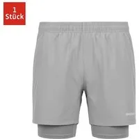 SNOCKS Trainingsshorts 2 in 1 Sportshorts Herren (1-tlg) Trainingsshorts mit Reißverschlusstaschen