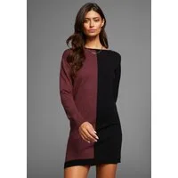 Laura Scott Strickkleid mit zweifarbigem Colourblock Design