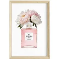 JUSTGOODMOOD Poster Premium ® Coco Chanel Poster · Coco Pink Parfüm Flacon · ohne Rahmen, (1 St)