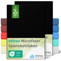 etérea Himmlische Qualität Spannbettlaken etérea Microfaser Kinder Spannbettlaken Doppelpack, Microfaser, Gummizug: rundum, (2 Stück)