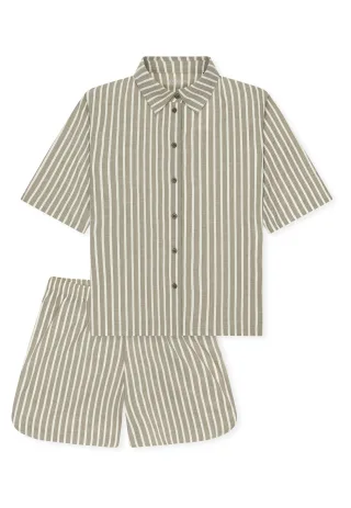 SCHIESSER - Schlafanzug kurz oliv - Gr. - 36