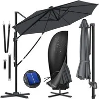 KESSER Ampelschirm, Sonnenschirm SUN Rund XL Ø330 cm 360° Drehbar inkl. Abdeckung