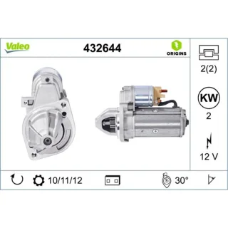 Valeo Anlasser 2,0 kW Mercedes 432644