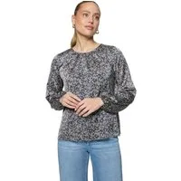 Zero Satinbluse Damen langarm mit Blumen
