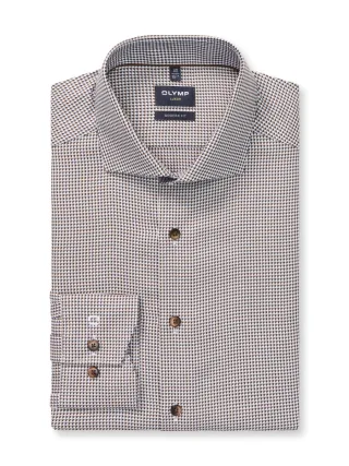 OLYMP - Modern Fit: Businesshemd braun - Gr. - 44