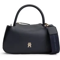 Tommy Hilfiger Henkeltasche TH LOGOTAPE MINI SATCHEL, Damen Handtasche, Umhängetasche mit goldfarbenen Details