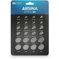 ABSINA 24er Pack Alkaline & Lithium Knopfzellen - 1,5V & 3V - Knopfbatterien Knopfzelle, (1 St)