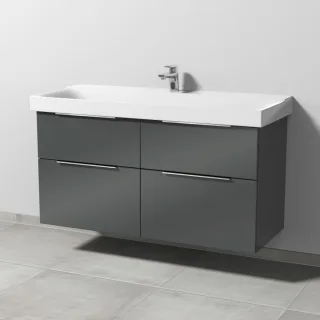 Sanipa 3way Waschtischunterbau zu Geberit Xeno2 Waschtisch mit 4 Auszügen, Anthrazit-Glanz UF66479
