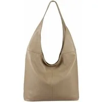 ITALYSHOP24 Shopper Made in Italy Damen echtes Leder Tasche Schultertasche Umhängetasche, Hobo Bag große Hauptfach Alltagstasche mit viel Stauraum leicht bequem
