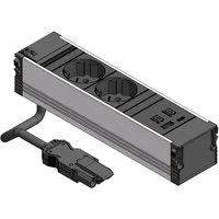 Bachmann CONI 2x Schutzkontakt 1xUSB A/C 22W Einbau-Tischsteckdosenleiste (Kabellänge 0.2 m), 912.233