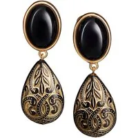 Mugello Paar Ohrclips Greta Clips schwarz elegante Statementohrringe festlich chic, made in Germany Designer JustWin, Statementohrringe