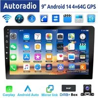 ESSGOO 9/10 Zoll Doppel 2 DIN Android 14 Wireless Carplay Android Auto Autoradio (DAB+ (optional), FM, RDS, 4+64GB(optional), FM RDS Bluetooth EQ USB GPS Navi WIFI IPS Touchscreen Mirror Link SWC)