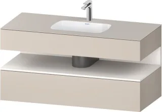 Duravit Qatego Einbauwaschtisch mit Konsolenwaschtischunterbau Taupe Matt 1200x550x600 mm - QA478708 QA4787084910010