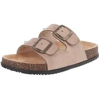 Ital-Design Bequeme Sandalen mit verstellbaren Riemen für Damen Pantolette (89852711) Flach Pantoletten in Hellbraun