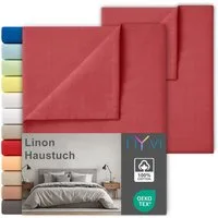 NYVI Betttuch Linon Deluxe Bettlaken ohne Gummizug aus 100% atmungsaktiver Baumwolle, Baumwolle, (2 Stück), Betttuch auch als Sommerdecke nutzbar, OEKO-TEX 100, Bei 60°C waschbar