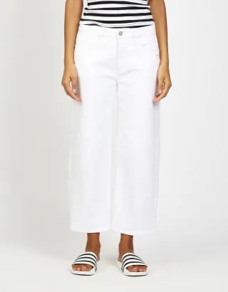 GANG Damen Hosen 94JUL CROPPED - comfort straight fit Hose white