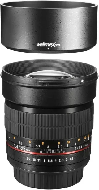 Walimex Pro 85mm 1:14 IF [72mm Filtergewinde für Nikon F] schwarz