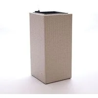 Elegant Einrichten Pflanzkübel Polyrattan Säule 40x40x84cm grau meliert (1 St)