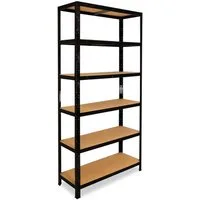 shelfplaza Schwerlastregal BLACK, 200x80x30cm schwarz, 6 Böden, Wohnraumregal oder Büroregal