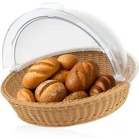 Mahlzeit Brotkorb Rattan Brotkorb mit Rolltop-Deckel, 42 x 39 x 29 cm, geflochten, Kunststoff, (1-tlg), Leicht zu reinigen