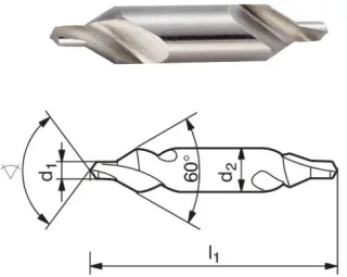 ELMAG Zentrierbohrer DIN 333 Form A, spiralgenutet, 60° Senkwinkel, rechtsschneidend, aus HSS - 89076
