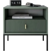 Lookway Nachttisch MIDNIGHT mit geriffelter Front auf Gestell, Breite 54 cm