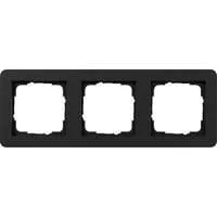 Abdeckrahmen dreifach, lackierte matte Oberfläche, Kunststoff, Thermoplast, bruchsicher schwarz (matt), Retail