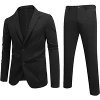 Allthemen Anzug (2 tlg) aus Stretchmaterial Herrenanzug elastisch Anzüge Regular Fit