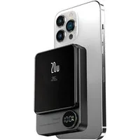 S&T Design Magnetisch Powerbank Magsafe kompatibel Kabellos Externer Akku Powerbank 20W PD 5000 mAh (5 V), Wireless LED Statusanzeige Schnellladefunktion