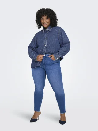 ONLY CARMAKOMA - CARWILLY REG SK ANK RW DNM REA260 NOOS Special Bright Blue Denim - Gr. - 32