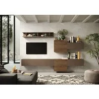 Home affaire Wohnwand Infinity, 6tlg. Breite 262 cm, Höhe variabel, Schrankwand, Anbauwand, (Lowboard hängend, 2x Hängeschrank, 2x Hängewürfel, Wandregal)