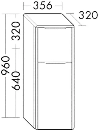 Burgbad Halbhoher Schrank Oteo 960x356x320 Eiche Dekor Klassik, UHJC035RF7437 UHJC035RF7437