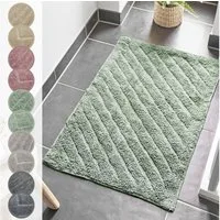 Andiamo Badematte Havanna, 50x80 cm, Badvorleger, Badezimmer Teppich, Höhe 7,5 mm, schnell trocknend, fußbodenheizungsgeeignet, Baumwolle, Polyester, rechteckig, Badematte, Badteppich, Uni Farben, Hoch-Tief Effekt, verschiedene Designs