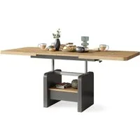 designimpex Couchtisch Design Wohnzimmertisch Lexus höhenverstellbar ausziehbar Schublade, Funktionstisch, Wohnzimmertisch, Tisch, Esstisch, Sofatisch