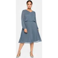Sheego Etuikleid Abendkleid Langarm mit 3D-Effekt, mit Unterkleid