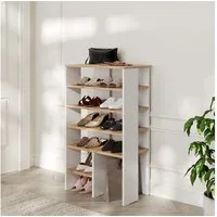 Vicco Schuhregal Marlon, Weiß/Goldkraft Eiche, 60 x 100 cm mit 5 Fächern, 1-tlg.